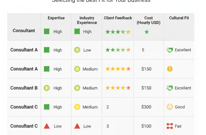 consulttant comparison matrix