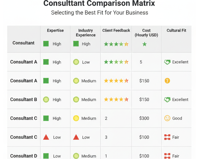 consulttant comparison matrix